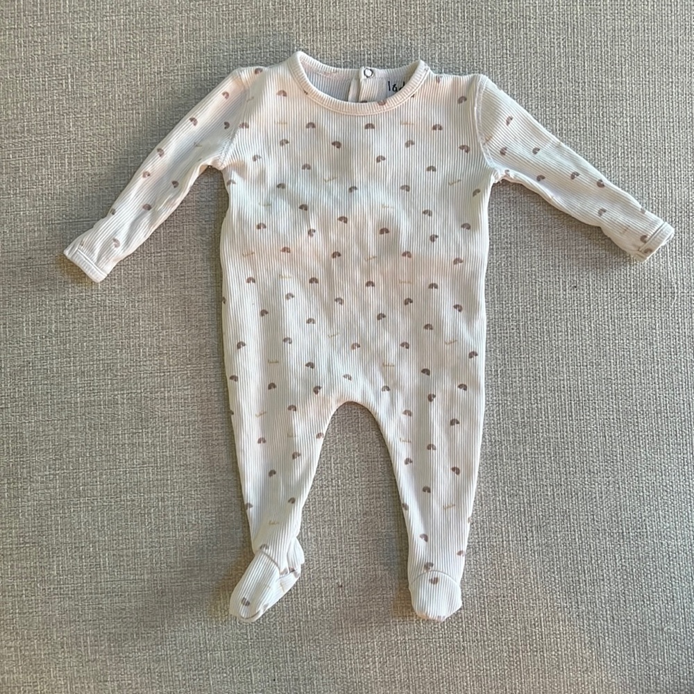 Rainbow footed onesie